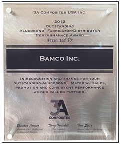 2013 Alucobond Fabricator/Distributor Performance Award Bamco
