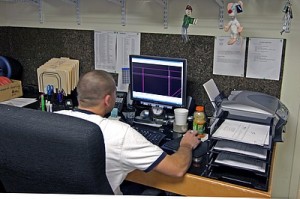 man working on a computer