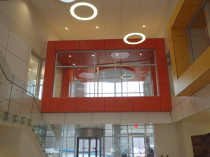 Trespa panels educational facility lobby